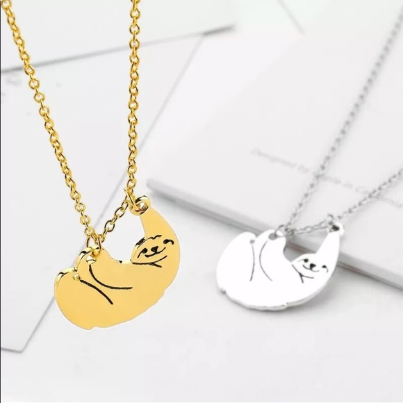 Silver Sloth Pendant Necklace - Picture 4 of 7